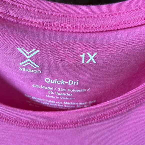 Womens Plus Size Xersion Quick Dri Active T-shirt, 1X, Pink - Picture 3 of 3